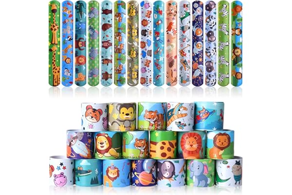 flintronic 30pcs Slap Bracelets à Claquer, Slap Bandes pour Enfants, Bracelets Snap Multicolores pour Enfants, Garçons, Filles, Anniversaire
