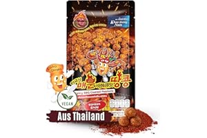 ‎KHAO SHONG Khao Shong – Geröstete Erdnüsse im Teigmantel BBQ - Scharfer Asia Snack mit Barbeque Geschmack - Snacks & Nüsse aus Thailand – 1 x 80g
