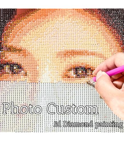 Diamond Painting Personalizzato 5D - Crea La Tua Foto Su Tela, Kit Completo Con Diamanti Rotondi 90x120cm, Decorazione Parete
