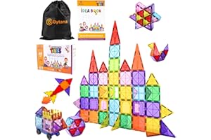BYTANA Jeu de Construction Magnétique Enfants 68 Pièces - Blocs Aimantés 3D - Jouet Éducatif et Créatif dès 3 Ans - Développe l’Imagination Noël et Anniversaire pour Filles et Garçons.