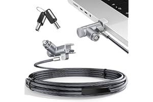 AboveTEK Laptop Locking Cable for MacBook Pro 14/16 (2021–2024), Anti-Theft Keyed Laptop Security Lock, 6.56ft Cut-Resistant Steel Computer Lock Cable, Rotatable & Portable Design