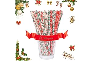 GVIVEJ Cannucce di carta colorata, 300 cannucce natalizie adatte per feste, compleanni, matrimoni