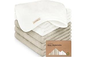 KEABABIES Paquete de 6 paños suaves para bebé, viscosa de bambú, toallas reutilizables para niños, 10 x