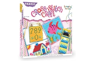 JUMPING JUMBO JumpingJumbo Cross Stitch Craft Embroidery Kit, Do It Yourself Craft Activity Kit for Girls Aged 8 Years to Adults, Cross Stitch Embroidery Kit for Kids, Cross Stitch Kit for kids, Ages 8 Years +