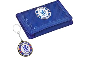 Chelsea F.C. Sports Fan Trifold Wallet Accessories Set with Card Slots & Coin Pocket Supporters' Gear Football Gifts for Boys