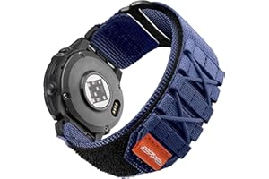 Bandletic Wytrzymały pasek kompatybilny z zegarkiem Garmin Fenix 6, 5, 7, Forerunner 965, 955, 945/745, Approach S62, S60, Epix 2, 22 mm, nylonowy pasek Quick Fit do Fenix 5 Plus / Fenix 6 Pro / 7 Pro