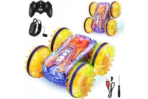 Aytop Coches teledirigidos para niños Juguetes 6+ Edades, 2.4GHz Coche eléctrico de Carreras con Luces Coche teledirigido Anfibio para niños Coche Giratorio 360° para niños Mayores de 6 años