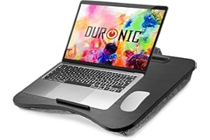 Duronic DML432 Plateau pour Ordinateur Portable avec Coussin en polystyrène Ergonomique Support pour Tablette Table à Poser sur Les Genoux pour Travail Lecture Dessin devoirs étude Films