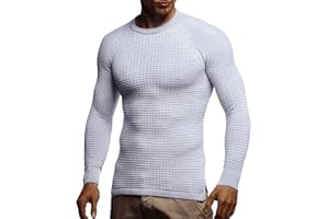Leif Nelson Strickpullover Herren Rundhals - Dünner Männer Strick Pullover für Winter & Sommer - Coole Crewneck Männer Pullover mit Rundkragen