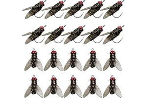 CNDIYALD 20pcs Fly Fishing Flies Fishing Lares Trout Bass Bass Fly Fishing Lares Kit Black Fishing Flies Scents Accessoires DE PROCHÉ Floy