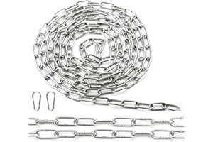 Ziamzra Catena Acciaio Inox 2M φ3mm Catena Delimitazione Catene Catenella Catena Antitaglio per Recinzione Catena Antifurto Catena Dell'immondizia Sollevamento Bidoni