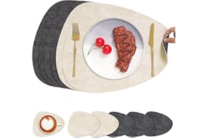 Chitomars Manteles Individuales y Posavasos, Doble Cara Salvamanteles Individuales Antideslizantes Manteles Individuales Lavables Plastico Individuales Mesa Resistentes al Calor