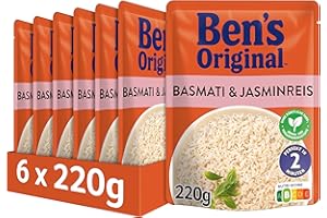 ‎BEN’S ORIGINAL BEN’S ORIGINAL Ben's Original Express Reis Basmati-und Jasminreis, 6 Packungen (6 x 220g)