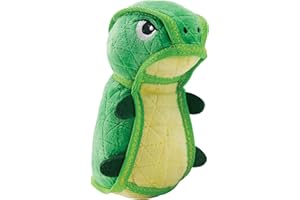 Outward Hound Xtreme Seamz - Juguete de peluche con sonido para perros - Relleno reforzado de alta densidad - Dinosaurio