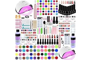 Milai Kit Uñas Semipermanentes Con Lámpara UV/LED 180W, Extensión Para Principiantes, Esmalte Gel