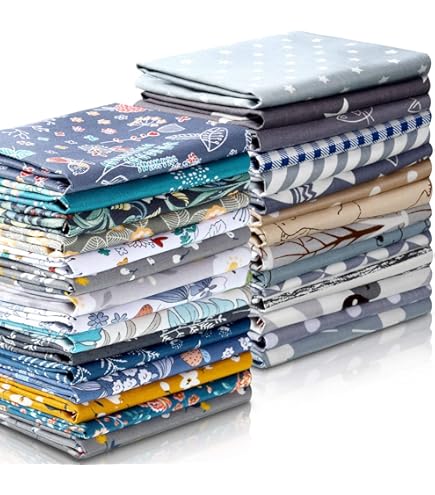 aufodara 11 stuks katoenen stof per meter 50 x 50 cm patchwork stof puur katoen voor quilten knutselen vierkant katoen (meerkleurig C