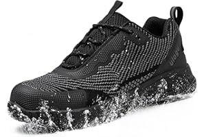 ZOEASHLEY Waterproof Safety Shoes Men Women Steel Toe Cap Trainers Lightweight Work Shoes