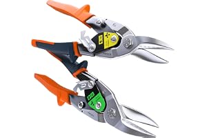 Presch Plåtsax set rak och höger böjd - högkvalitativt gipsverktyg för plåtskärning - metallsax med hävstångseffekt - Tin Snips