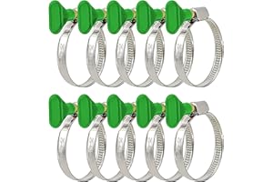 AZISHA Fascette Metalliche Stringitubo Set - 25-40mm Fascette Stringitubo Acciaio Inox - Multiuso Fascetta Stringitubo - Fascetta Metallica Per Tubi Acqua, Gas, Piscina, Lavatrice, Giardino -10 Pezzi