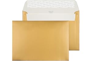 BLAKE Creative Shine 15113, Sobres Adhesivos, 120gsm Pelar y cerrar, Oro metálico, Tamaño C6 (114 × 162 mm), 25 unidades
