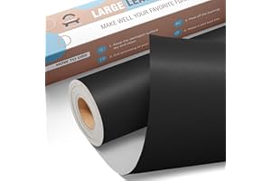 Leder Reparatur Set Feinkorn Schwarz, OAZ Kunstleder Selbstklebend 40 x 200 cm, Kunstleder Reparaturset Leder Reparatur Patch Selbstklebende Lederflicken für Autositze Möbel Sofa Taschen