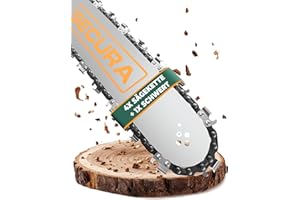 SECURA 4x Sägekette + Schwert 35cm 3/8' 52 1,1mm kompatibel mit Bosch Husqvarna Makita Dolmar Motorsäge Kettensäge