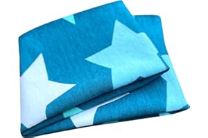 ‎WOLLHUHN Wollhuhn ÖKO Jungen/Mädchen Cooles Elastisches Stirnband/Haarband Bequem Jersey Baumwolle Viele Motive Kinder (Big Stars Petrol)