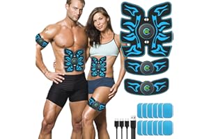 Tacilin Abdominales Electroestimulacion,EMS Electroestimulador Muscular,10 Modos y 39 intensidades USB Recargable ABS Estimulador Eléctrico Abdominal para Hombres Mujeres Abdomen/Cintura/Pierna/Brazo