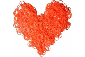 Yowamho 900 gomas elasticas Rojo Mandarina con 24 S-clips y 1 ganchillo pequeño, gomas elásticas para pulseras.