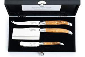 Laguiole Style de Vie Luxury Line - Cuchillo para queso (3 piezas, madera de olivo)