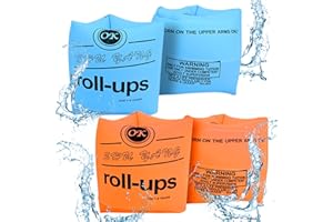 Gukasxi 4 Pack Inflatable Swimming Armbands for Kids and Adults, Inflatable Swim Floater Sleeves Swim Arm Bands Floatie Sleeves Float Roll Up Sleeves for Children Adult Learning Swimming