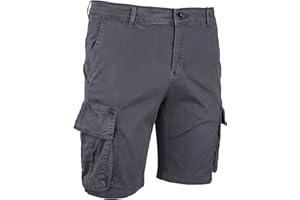 Evoga Jeans Pantaloni Corti Uomo Cargo Slim Fit Casual Denim