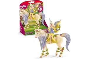 SCHLEICH BAYALA | Sera mit Blüten-Einhorn 70565 | mit Blüte | detailgetreue Figuren | tolles Geschenk für Mädchen und Jungen | wunderschöne Sammelfiguren | Spielfigur ab 5 Jahren | Set aus 3 Teilen