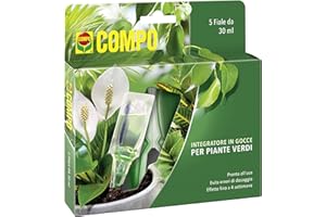 COMPO Nutrimento in Gocce per Piante Verdi, Pronto all’uso, 150 ml (5 Fiale da 30 ml)
