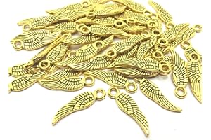 beadsvision 100 FLÜGEL Anhänger Engelsflügel 17x5mm Farbwahl antiksilber silber Schutzengel Glücksbringer Metall