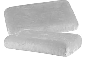 BaSaTex Pudełka z kaszmiru na poduszki 2-częściowy zestaw na poduszki szyjne i poduszki zdrowotne | miękki puch z kaszmiru | ok. 40x60 cm - 45x65 cm | Kolor: szary