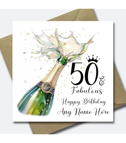 Velvet Jonny Javelin Biglietto 50° Compleanno – Fiori, Cocktail E Regali – Con Busta, 23x15 Cm - 5
