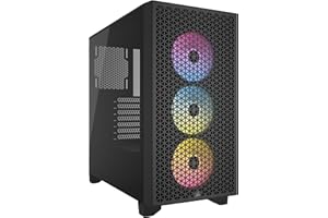 CORSAIR 3000D RGB Airflow Boîtier PC Mid-Tower - 3X AR120 RGB Fans - Support GPU Trois Emplacements - Convient à 8X Ventilateurs 120mm - Design High-Airflow - Noir