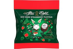 ‎AFTER EIGHT NESTLÉ AFTER EIGHT Mini Eggs Strawberry Flavour, kleine Schokoladeneier aus dunkler Schokolade und Minzfüllung mit Erdbeergeschmack, 1er Pack (1x90g)