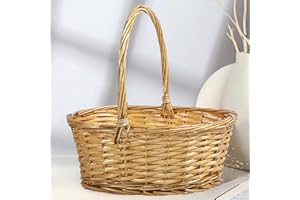 HOMEZONE Marco Paul Wicker Hamper Basket Kit Wicker Baskets With Handle Outdoor Picnic Basket Kid Child Party Flower Craft Gift Box Hamper Garden Harvest Baskets for Picnic Gift Ideas