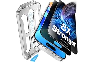 Tentoki 2 Pièces Verre Trempé Anti Espion pour iPhone 15/16 (6.1'), Dureté 9H+ Military-Grade Protection écran, [Avec Kit d’Installation Rapide] [Sans Bulles] [Transparence HD]