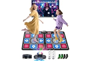 MIAROZ Dance Mat for Kids and Adults: 2-Player Electronic Dance Pad with HDMI for TV - Wireless Musical Exercise Game Prefect for Party Fun Birthday Gifts for Girls & Boys Ages 6+