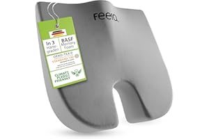 feela.® Ortopedyczna poduszka klinowa [3 stopnie twardości] – ergonomiczna poduszka do siedzenia biurowego itp. – zmniejsza ból, zwiększa komfort siedzenia, wspomaga krążenie krwi i odciąża kość