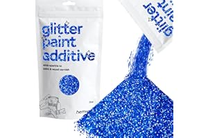 ‎HEMWAY Hemway Glitter Paint Additive 100g / 3.5oz Crystals for Acrylic Emulsion Paint - Interior Wall, Furniture, Ceiling, Wood, Varnish, Matte - Fine (1/64" 0.015" 0.4mm) - Sapphire Blue