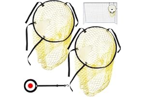 WANDGU 2 pezzi Obiettivo da calcio: 45 x 60 cm, rete di destinazione per calcio, accessori per allenamento, cancelli da calcio per allenamento di calcio, tiro, attività all'aperto, colore giallo
