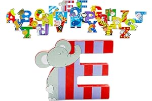 Wooden Letters by Orange Tree Toys, Letter E for Elephant - Alphabet Animals Letters for Personalised Baby Name, Toy Box, Door, Wall Decorations - Safari Nursery Decor, Boys Girls Bedroom Accessories