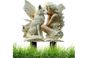 Mxshc Estatua de hada de jardín de acrílico para decoración de macetas de flores, figuras de hadas en miniatura, decoración de macetas para interiores y exteriores, arte decorativo para patio