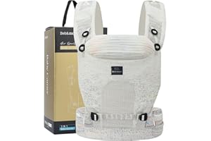 Bebamour Baby Carrier Ergonomic Infant Carrier for 7-44lbs, Front and Back Baby Carrier with Drool Bibs, Enhanced Lumbar Support, Beige