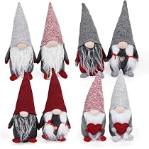 Com-four Weihnachts-Wichtel 6er-Set | Je 15 Cm | Skandinavische Deko-Trolle Für Winter & Advent