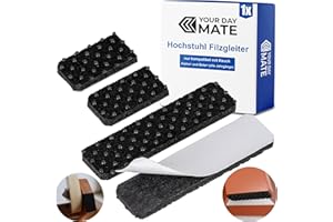 Felt Pads with Nubs for Highchair, 1 Set, Compatible with Hauck Alpha+ and BETA+ Children's High Chair with Wheels, in Black, for Gluing, Felt Gliders Chair Leg Alpha Beta Plus, Baby Chair Floor